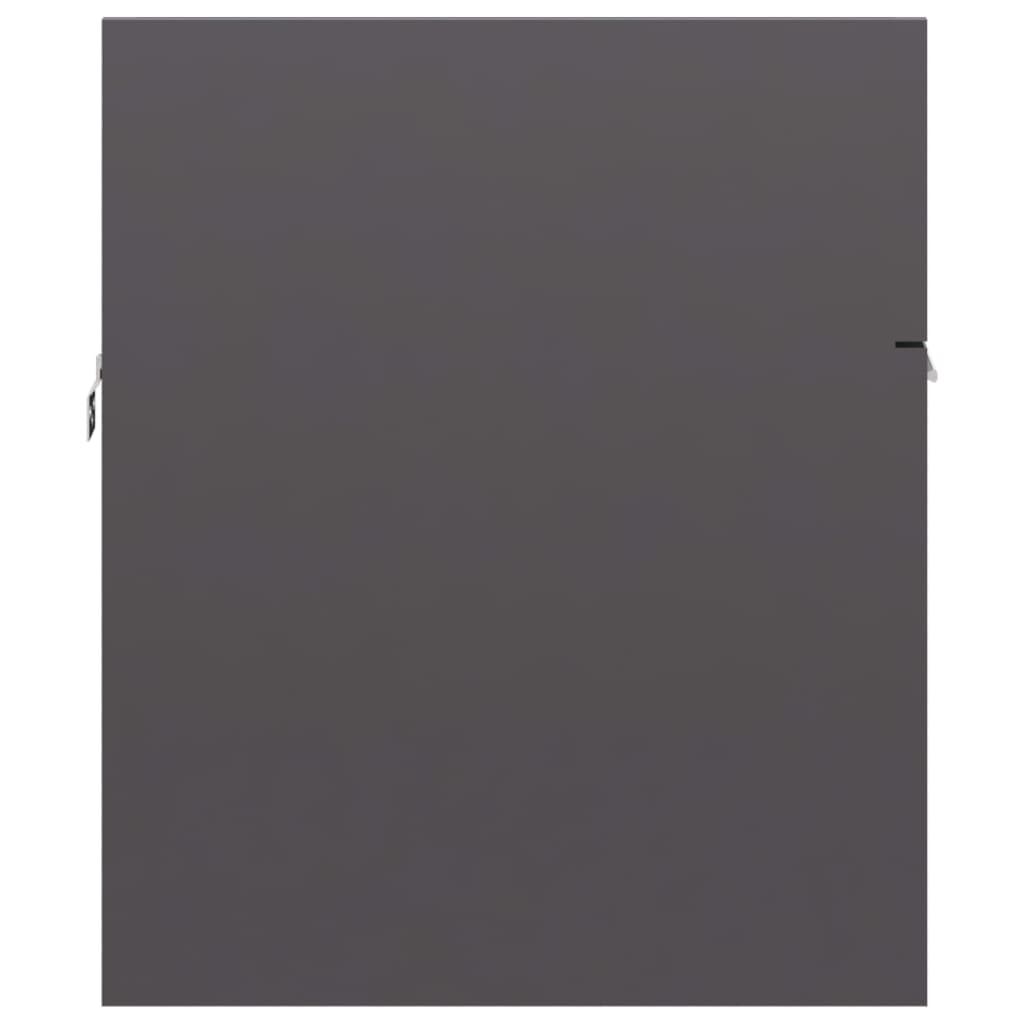 vidaXL Ντουλάπι Νιπτήρα Γυαλιστερό Γκρι 90x38,5x46 εκ. από Επεξ. Ξύλο