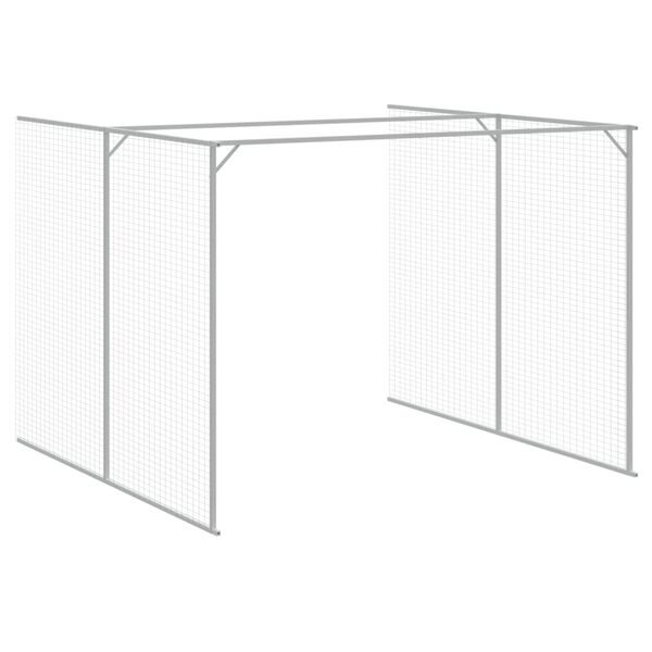 vidaXL Σπιτάκι Σκύλου με Αυλή Αν. Γκρι 214x1273x181εκ. Γαλβαν. Χάλυβας