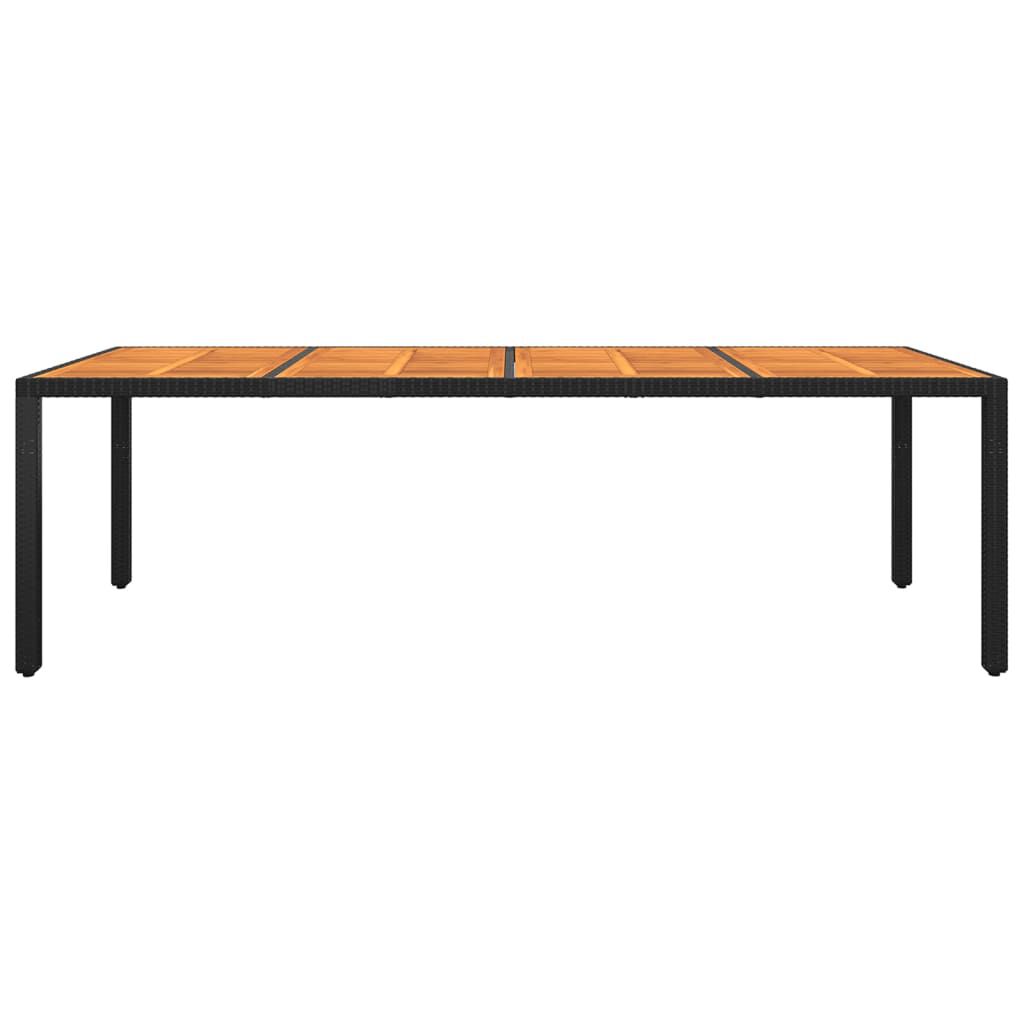vidaXL Τραπέζι Κήπου Μαύρο 250x100x75 εκ. Ξύλο Ακακίας/Συνθετικό Ρατάν