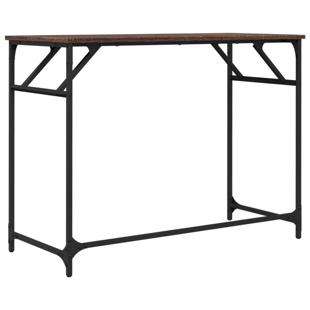 vidaXL Γραφείο Καφέ Δρυς 100x45x76 εκ Επ. Ξύλο/Ατσάλι Ηλ. Βαφή Πούδρας