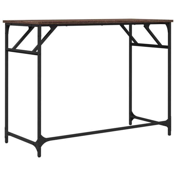 vidaXL Γραφείο Καφέ Δρυς 100x45x76 εκ Επ. Ξύλο/Ατσάλι Ηλ. Βαφή Πούδρας