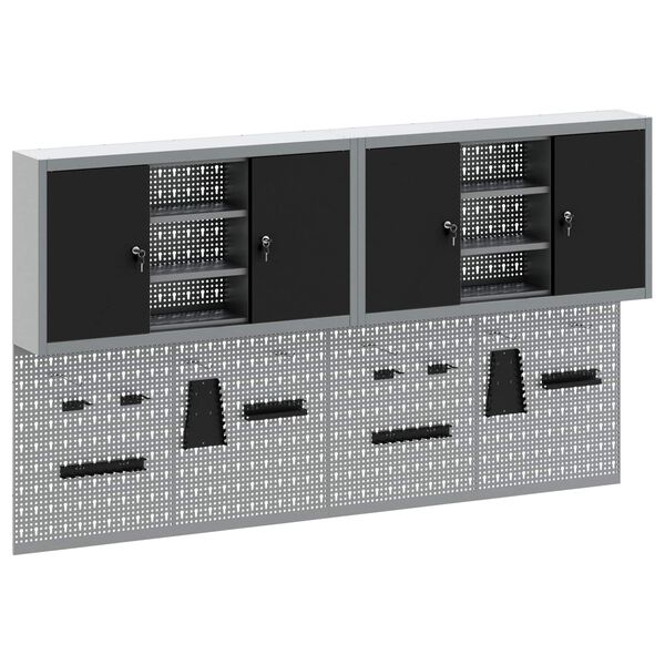 vidaXL &Sigma;&epsilon;&tau; &nu;&tau;&omicron;&upsilon;&lambda;&alpha;&pi;ώ&nu; &epsilon;&rho;&gamma;&alpha;&lambda;&epsilon;ί&omega;&nu; &mu;&epsilon; &rho;ά&phi;&iota; &mu;&epsilon; &alpha;&pi;&omicron;&theta;ή&kappa;&epsilon;&upsilon;&sigma;&eta; 6 pcs &Mu;&alpha;ύ&rho;&omicron;