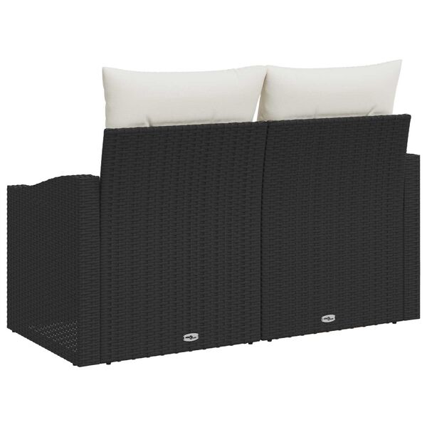 vidaXL Καναπές Κήπου με μαξιλάρι Μαύρο 123 x 62 x 69εκ συνθετικό ρατάν