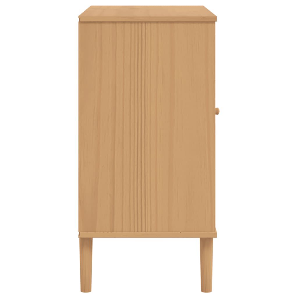 vidaXL Μπουφές SENJA Καφέ / Ρατάν 80 x 40 x 80 εκ. Μασίφ Ξύλο Πεύκου