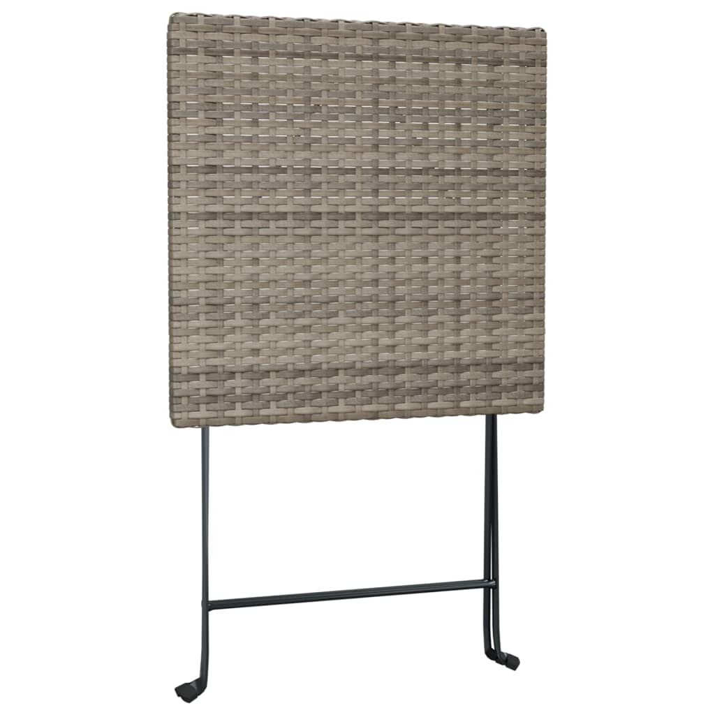 vidaXL Τραπέζι Bistro Πτυσσόμενο Γκρι 55x54x71 εκ. από Συνθετικό Ρατάν