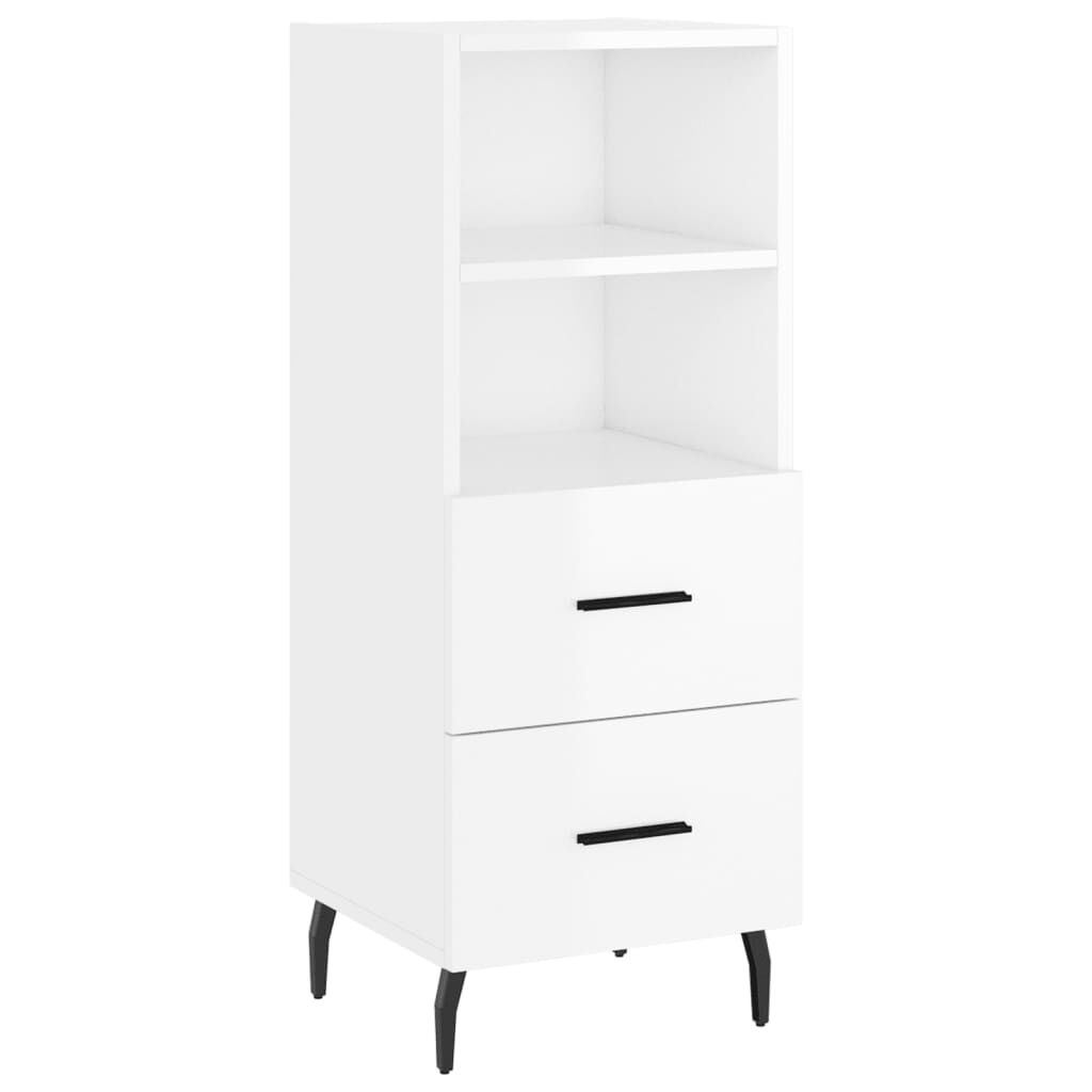vidaXL Ντουλάπι Γυαλ. Λευκό 34,5 x 34 x 180 εκ. από Επεξεργασμένο Ξύλο
