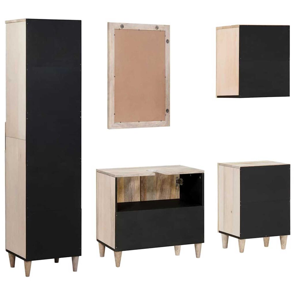 vidaXL Σετ Επίπλων Μπάνιου με συρτάρι 5 pcs Λευκό 38 x 33 x 160 εκ.