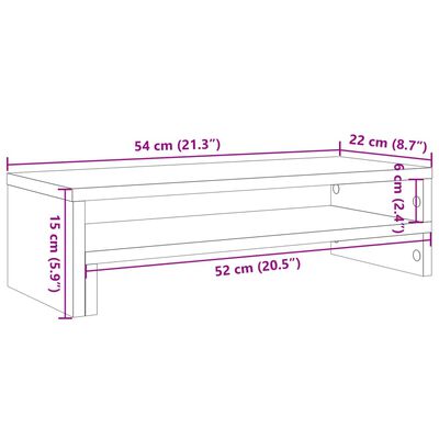 vidaXL Βάση Οθόνης Καφέ Δρυς 54x22x15 εκ. από Επεξεργασμένο Ξύλο