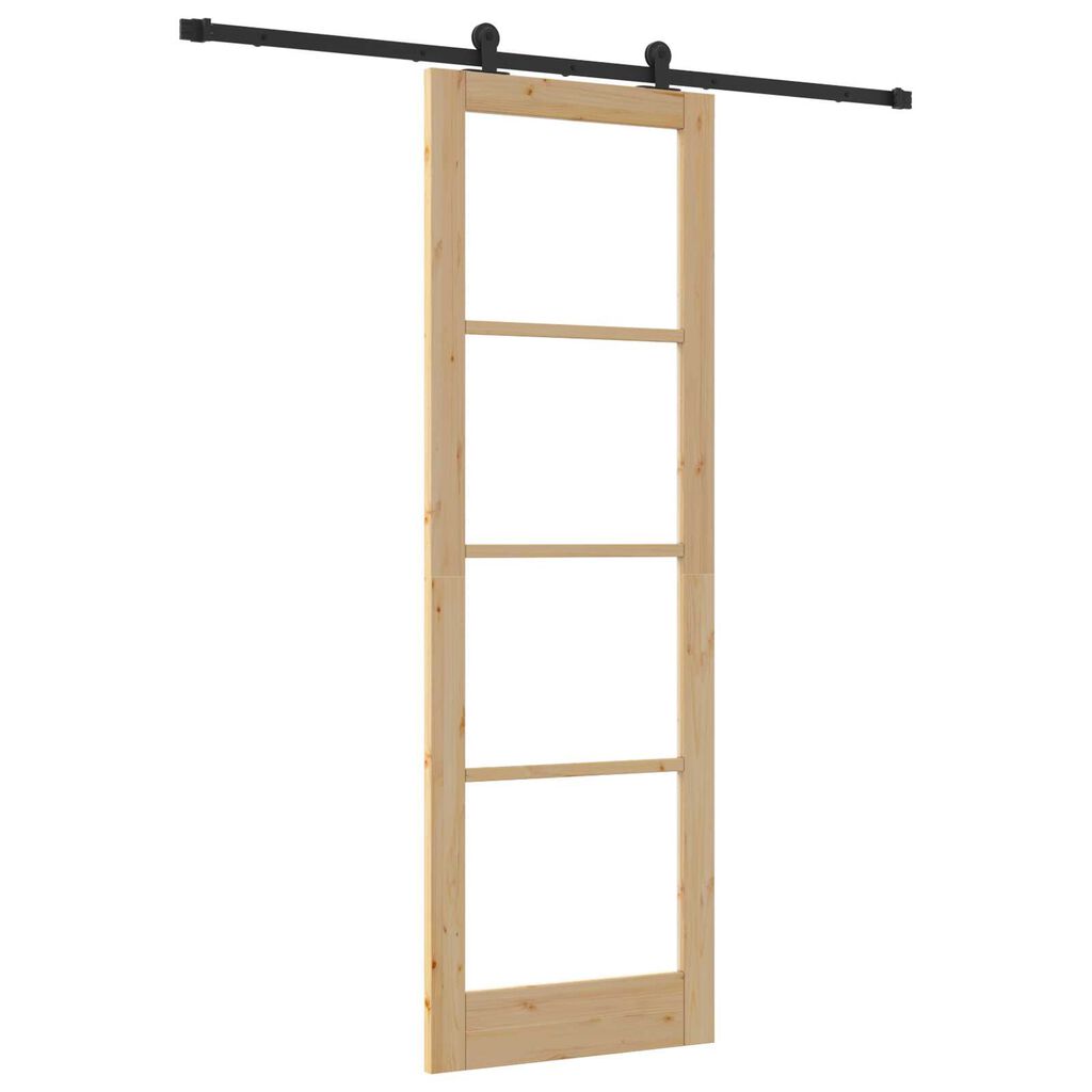 vidaXL Συρόμενη Πόρτα ORKDAL Καφέ 78 x 232 cm Ξύλο και μέταλλο