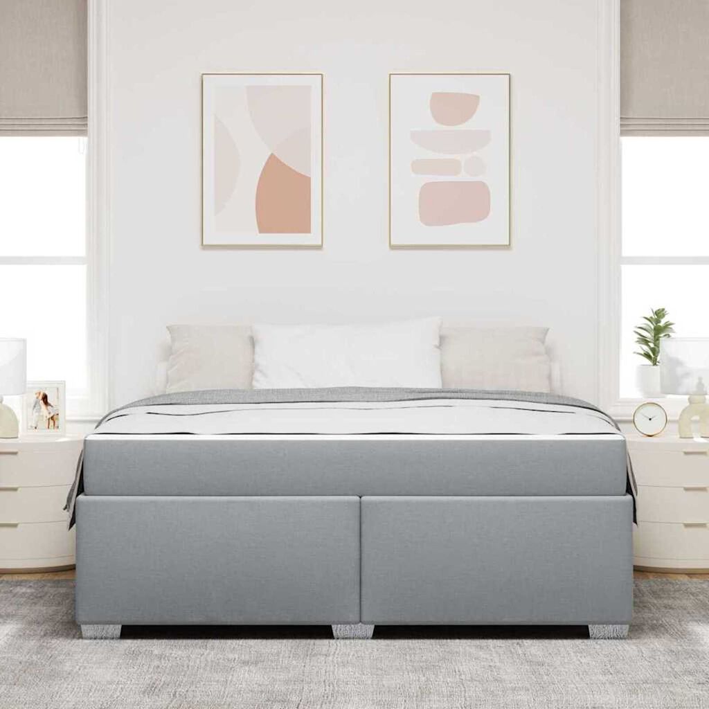 vidaXL Σκελετός Κρεβατιού Άλλο Ανοιχτό γκρι 180 x 200 cm ύφασμα