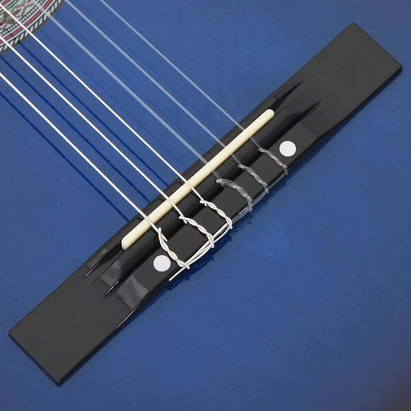 vidaXL Κιθάρα Western Classical Cutaway Σετ 12 Τεμ. 6 Χορδές Μπλε 38"