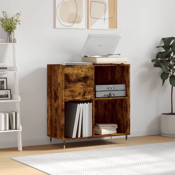 vidaXL Δισκοθήκη Καπνιστή Δρυς 84,5 x 38 x 89 εκ. από Επεξεργ. Ξύλο