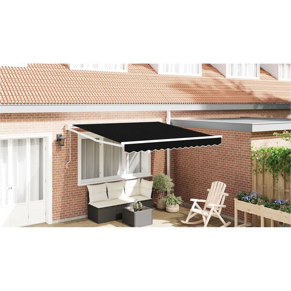 vidaXL Αυτόματη Ανασυρόμενη Τέντα Μαύρη 300x250 cm