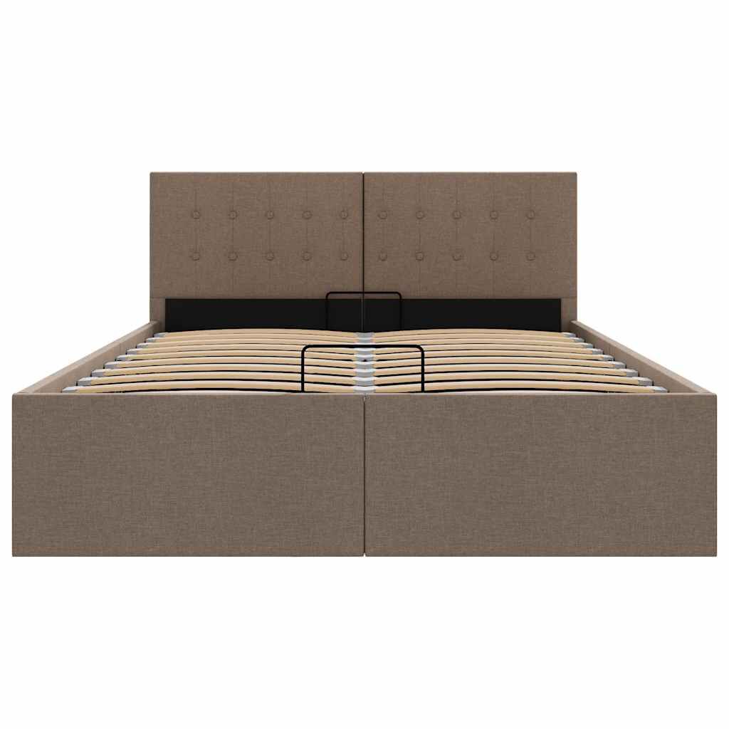 vidaXL Πλαίσιο Κρεβατιού με Αποθηκ. Χώρο Taupe 120x200 εκ. Υφασμάτινο