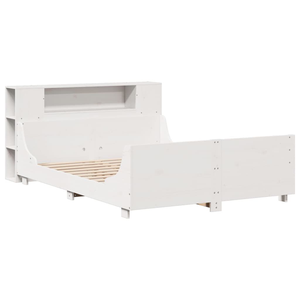 vidaXL Σκελετός Κρεβ. Χωρίς Στρώμα Λευκό 140x200 εκ Μασίφ Πεύκο