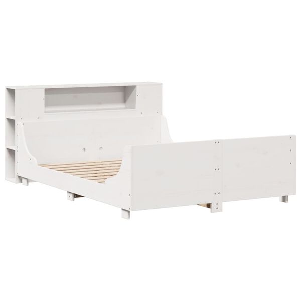 vidaXL Σκελετός Κρεβ. Χωρίς Στρώμα Λευκό 140x200 εκ Μασίφ Πεύκο