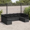 vidaXL Σετ Καναπέ Κήπου 9 pcs Μαύρο Πολυ rattan, βαμμένο ατσάλι