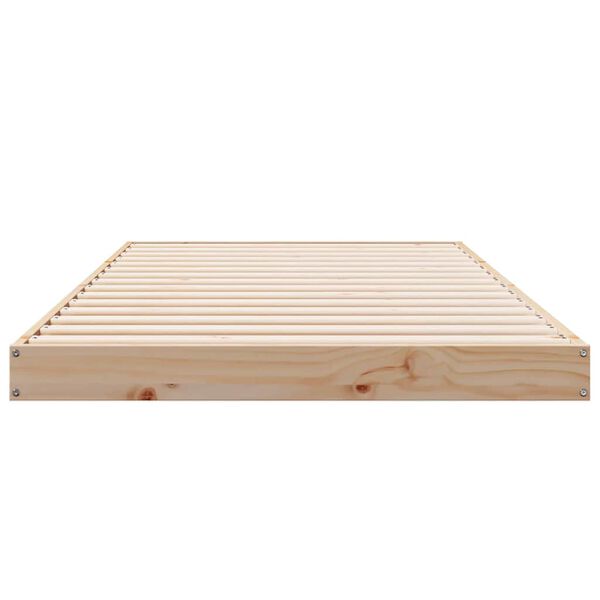 vidaXL Κρεβάτι δαπέδου Φυσικό 100 x 220 cm Μασίφ ξύλο πεύκου