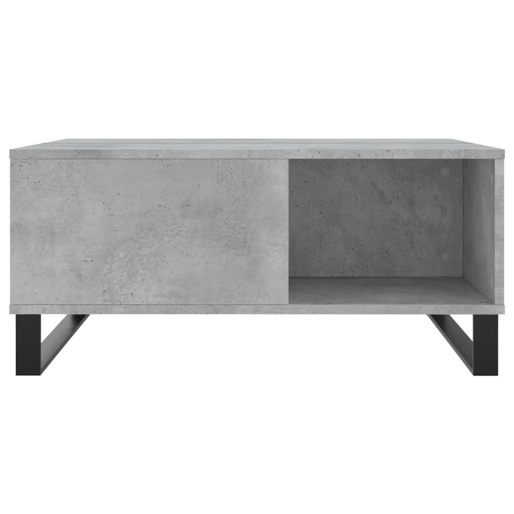 vidaXL Τραπεζάκι Σαλονιού Γκρι Σκυροδ. 80x80x36,5 εκ. Επεξεργ. Ξύλο