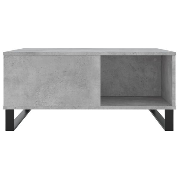 vidaXL Τραπεζάκι Σαλονιού Γκρι Σκυροδ. 80x80x36,5 εκ. Επεξεργ. Ξύλο