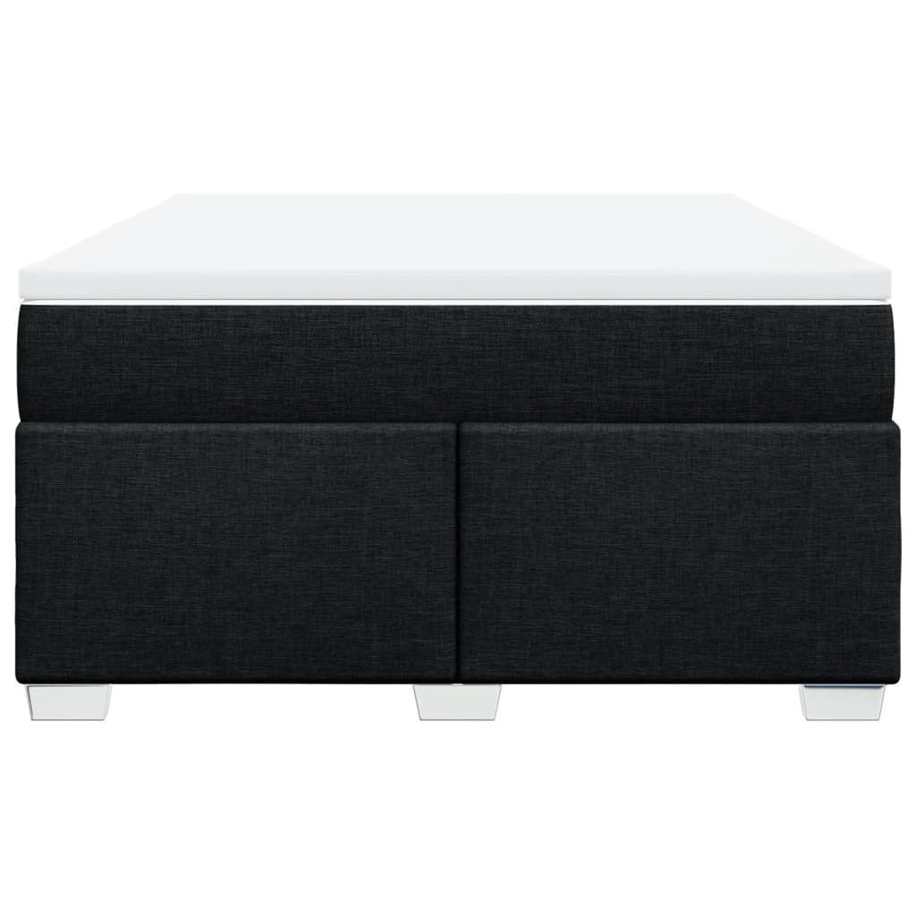 vidaXL Κρεβάτι Boxspring με Στρώμα Μαύρο 140x200 εκ. Υφασμάτινο