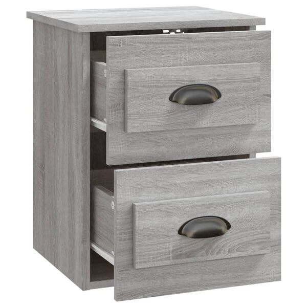 vidaXL Κομοδίνο Επιτοίχιο Γκρι Sonoma 41,5x36x53 εκ.