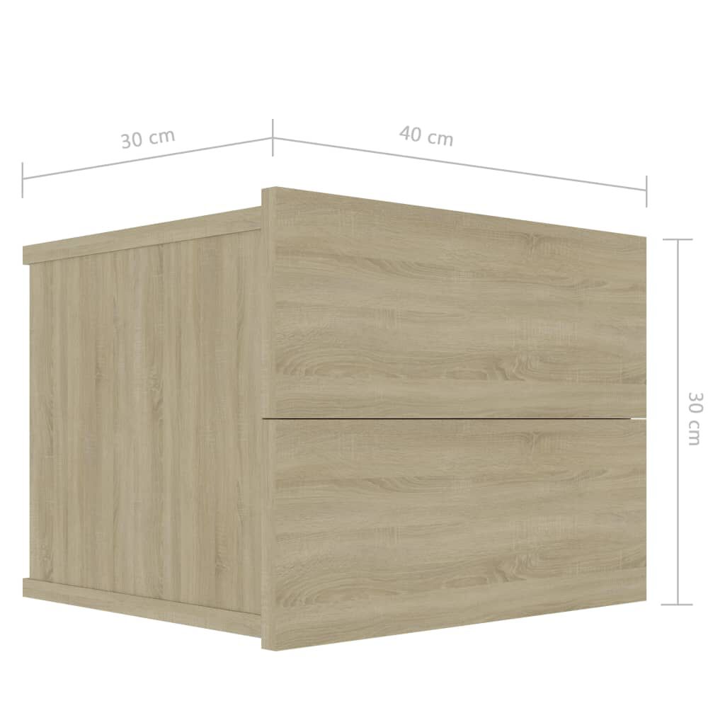 vidaXL Κομοδίνα 2 τεμ. Sonoma Δρυς 40 x 30 x 30 εκ. από Επεξ. Ξύλο