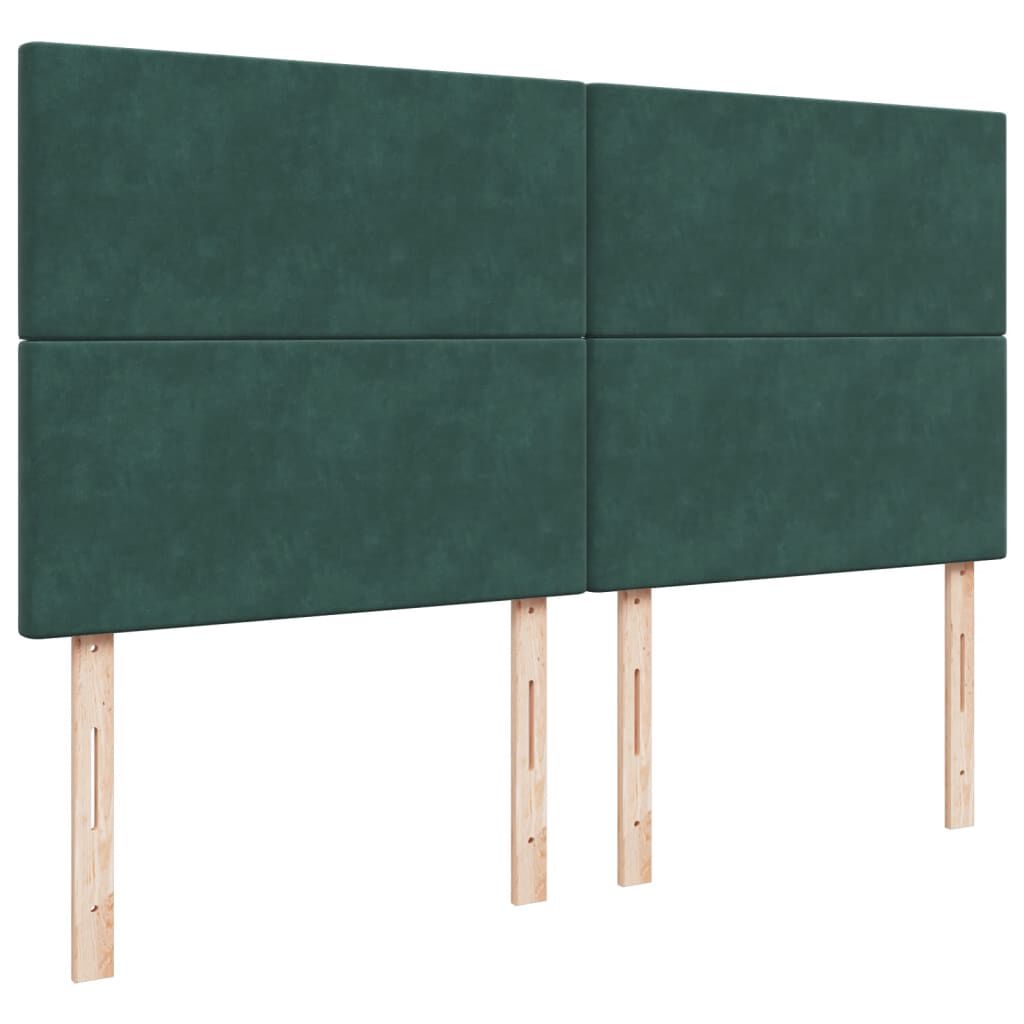 vidaXL Κρεβάτι Boxspring με Στρώμα Σκούρο Πράσινο 180x200εκ. Βελούδινο