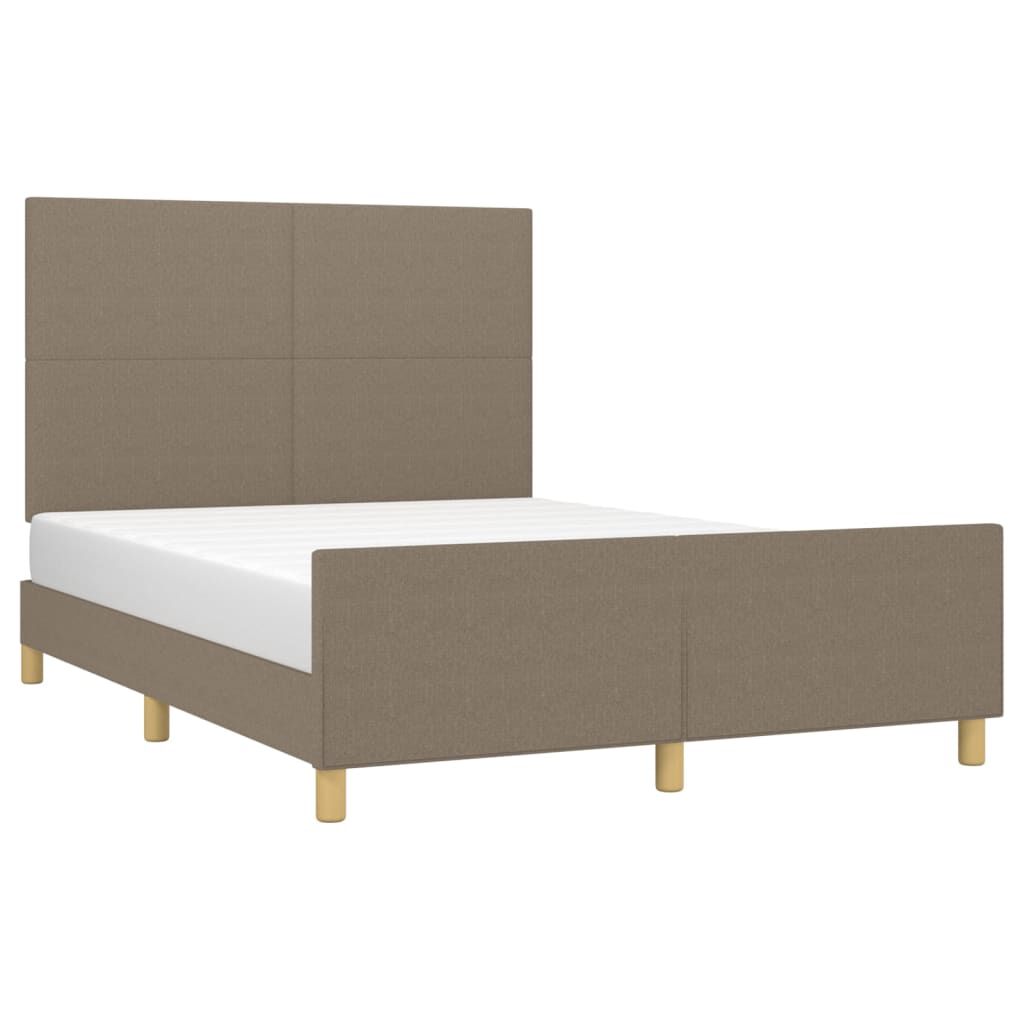 vidaXL Σκελετός Κρεβατιού Χωρίς Στρώμα Taupe 140x200 εκ. Υφασμάτινο