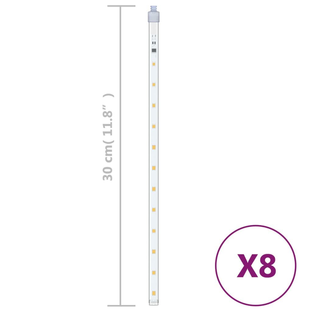 vidaXL Λαμπάκια Μετεωρίτης Εξ./Εσωτ. Χώρου 8τεμ Θερμ.Λευκό 30εκ 192LED