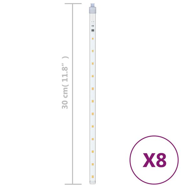 vidaXL Λαμπάκια Μετεωρίτης Εξ./Εσωτ. Χώρου 8τεμ Θερμ.Λευκό 30εκ 192LED