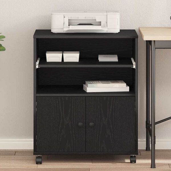 vidaXL Σταντ Εκτυπωτή Μαύρη δρυς 60 x 48 x 74 εκ. Επεξεργασμένο ξύλο