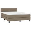 vidaXL &Kappa;&rho;&epsilon;&beta;ά&tau;&iota; Boxspring &mu;&epsilon; &Sigma;&tau;&rho;ώ&mu;&alpha; & LED Taupe 140x200 &epsilon;&kappa;. &Upsilon;&phi;&alpha;&sigma;&mu;ά&tau;&iota;&nu;&omicron;