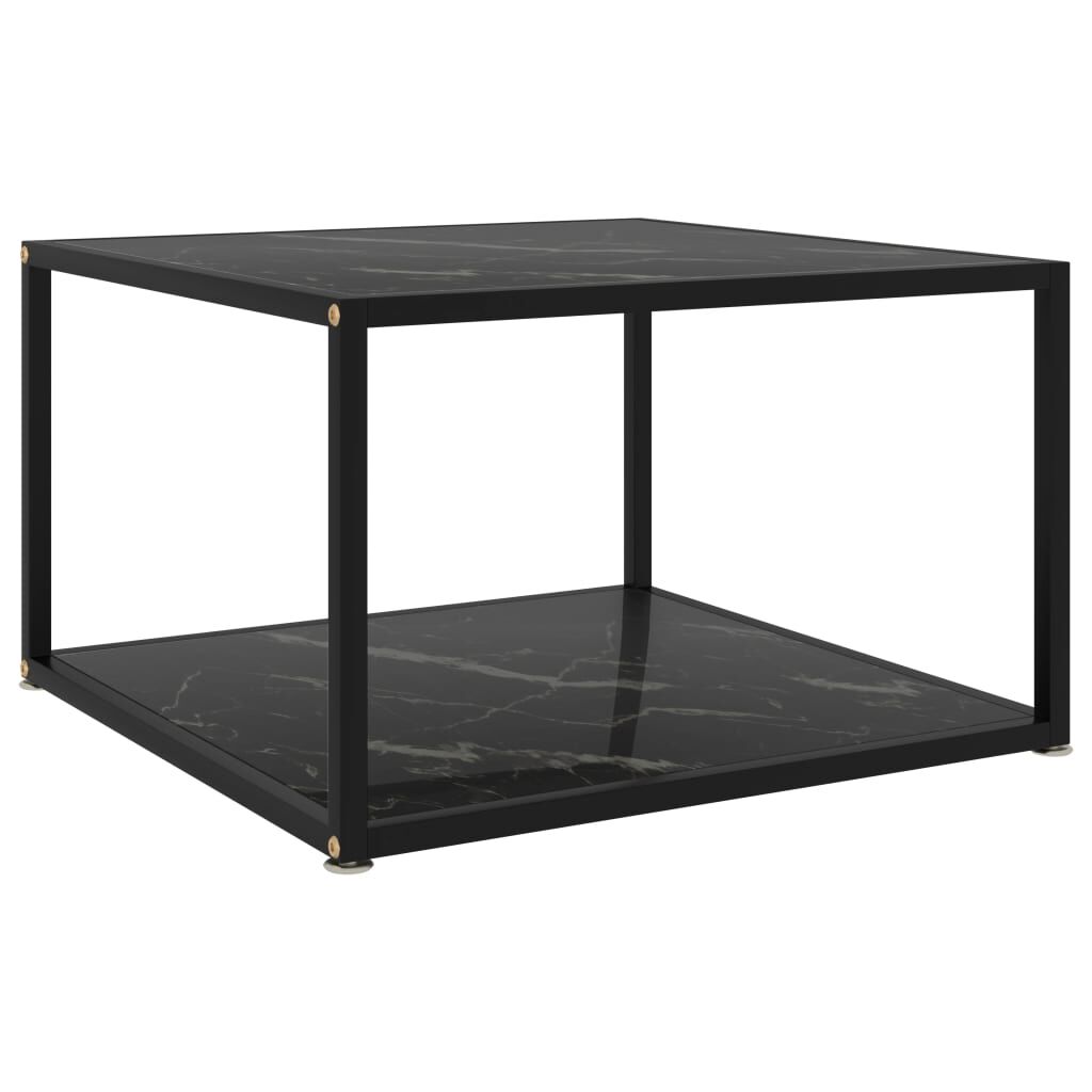 vidaXL Τραπεζάκι Σαλονιού Μαύρο 60 x 60 x 35 εκ. από Ψημένο Γυαλί