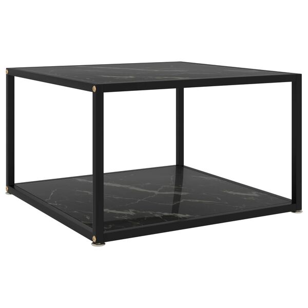 vidaXL Τραπεζάκι Σαλονιού Μαύρο 60 x 60 x 35 εκ. από Ψημένο Γυαλί