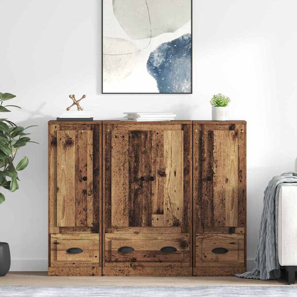 vidaXL Highboard &mu;&epsilon; &sigma;&upsilon;&rho;&tau;ά&rho;&iota; 3 pcs &Pi;&alpha;&lambda;&iota;ό &Xi;ύ&lambda;&omicron; &Epsilon;&pi;&epsilon;&xi;&epsilon;&rho;&gamma;&alpha;&sigma;&mu;έ&nu;&omicron; &xi;ύ&lambda;&omicron;