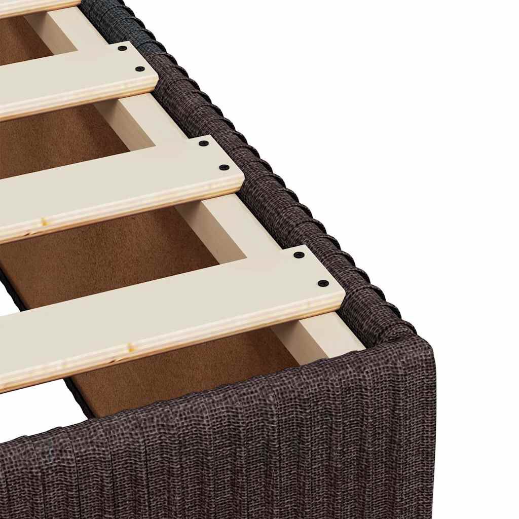 vidaXL Κρεβάτι Boxspring με Στρώμα Σκούρο Καφέ 140x200 εκ Υφασμάτινο