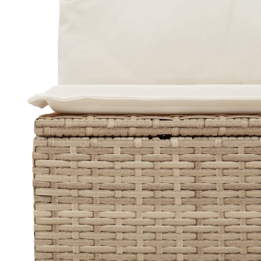vidaXL Set Καναπέ 8 Τεμαχίων με Μαξιλάρια Μπεζ Πολυ Ρατάν