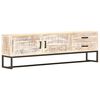 vidaXL Έπιπλο Τηλεόρασης Λευκό 140 x 30 x 45 εκ. Μασίφ Ξύλο Ακακίας
