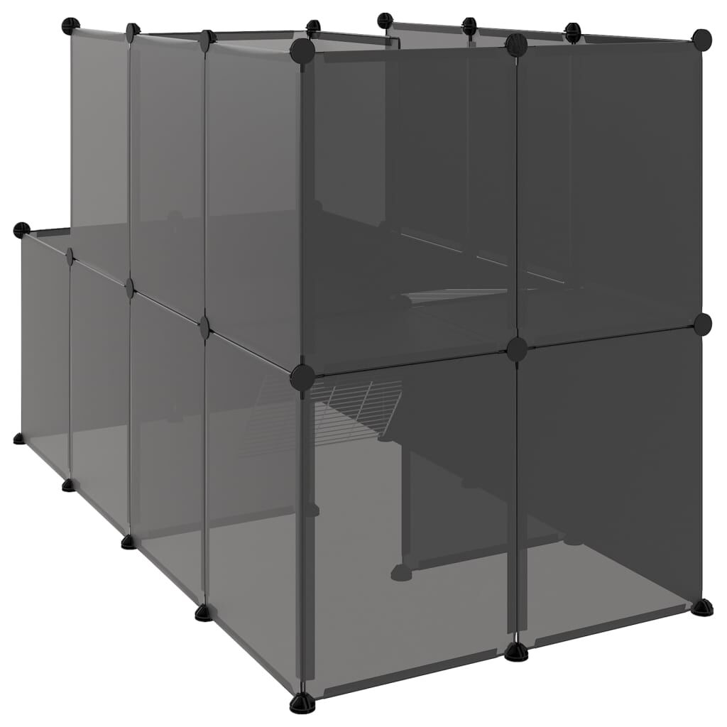 vidaXL Κλουβί Μικρών Ζώων Μαύρο 142x74x93 εκ. Πολυπροπυλένιο/Ατσάλι