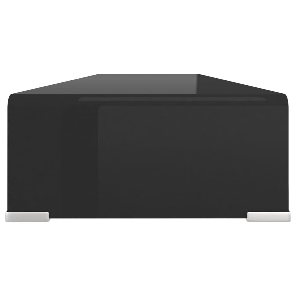 vidaXL Βάση Τηλεόρασης/Οθόνης Μαύρη 110 x 30 x 13 εκ. Γυάλινη
