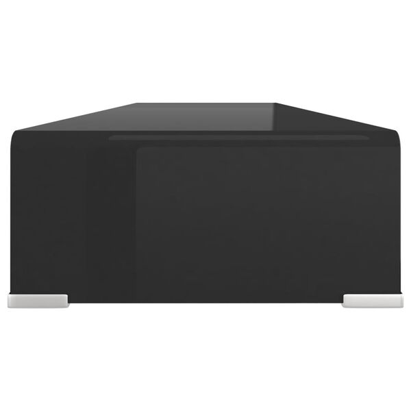vidaXL Βάση Τηλεόρασης/Οθόνης Μαύρη 110 x 30 x 13 εκ. Γυάλινη