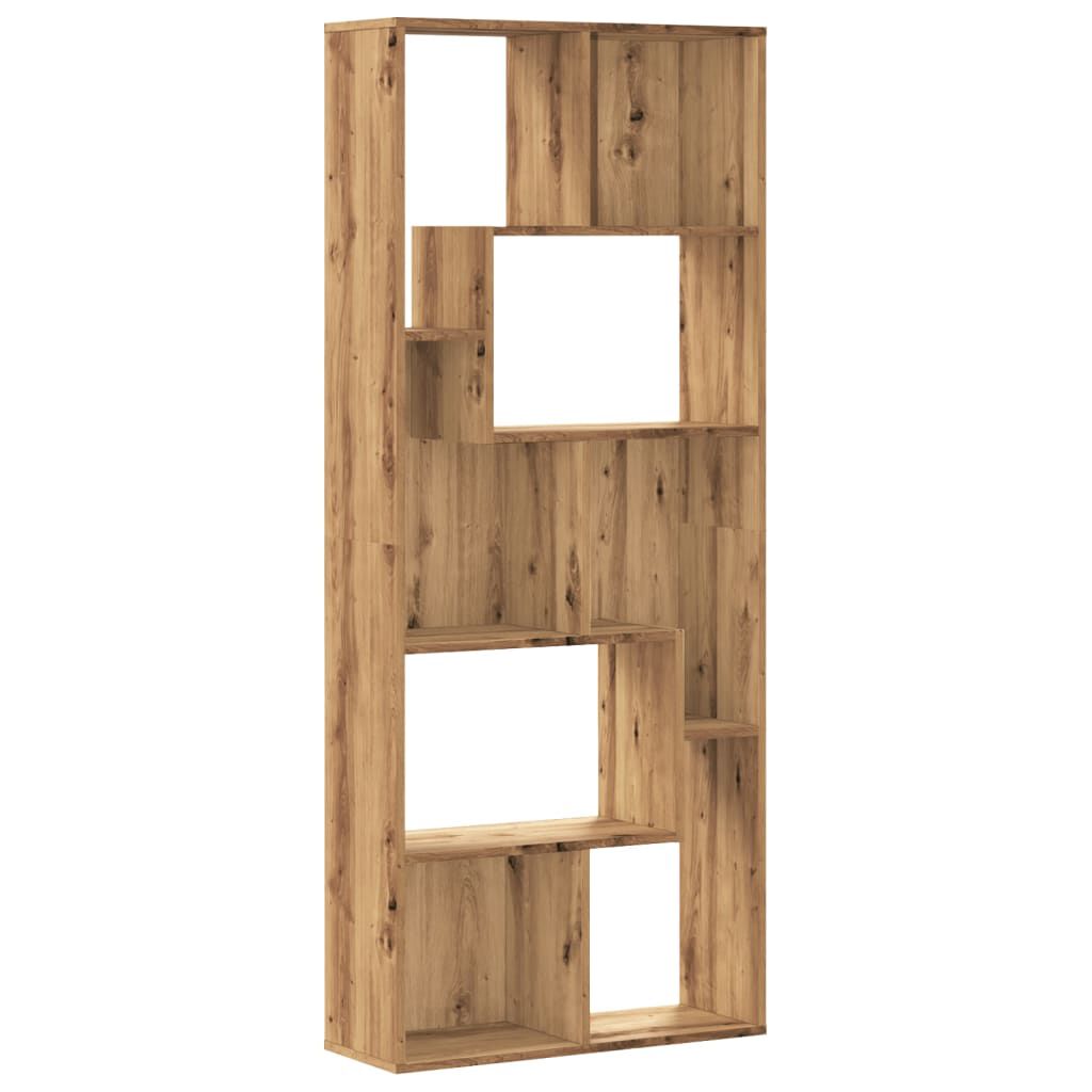 vidaXL Βιβλιοθήκη Αρτισιανή Δρυς 67x24x161 εκ. Επεξ. Ξύλο