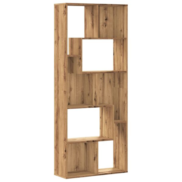 vidaXL Βιβλιοθήκη Αρτισιανή Δρυς 67x24x161 εκ. Επεξ. Ξύλο