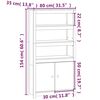 vidaXL Ντουλάπι Μαύρο 80x35x154 εκ. από Μασίφ Ξύλο Πεύκου
