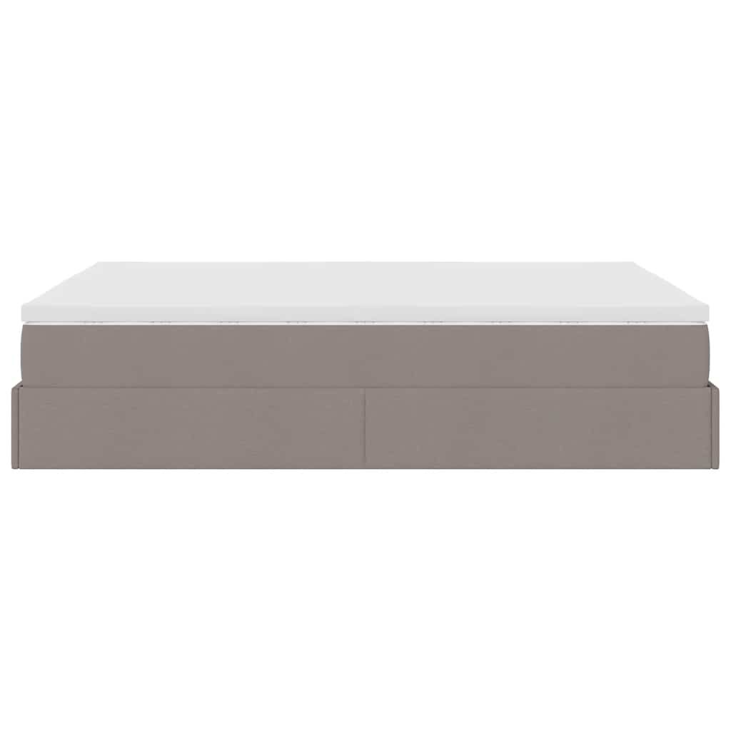 vidaXL Οθωμανικό κρεβάτι με στρώμα Taupe 140x200cm ύφασμα