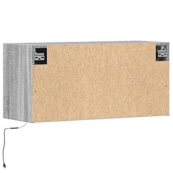 vidaXL Έπιπλο Τοίχου Τηλεόρασης με LED Γκρι Sonoma 80x31x38 εκ.