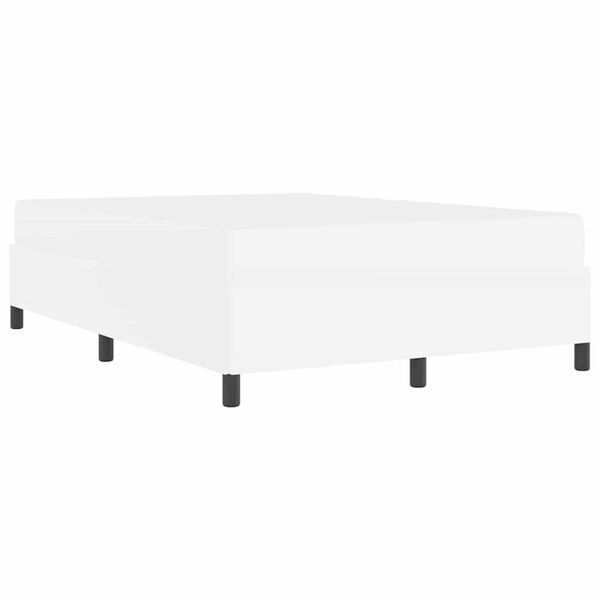 vidaXL Σκελετός κρεβατιού με στρώμα Λευκό 140 x 190 cm Τεχνητό δέρμα