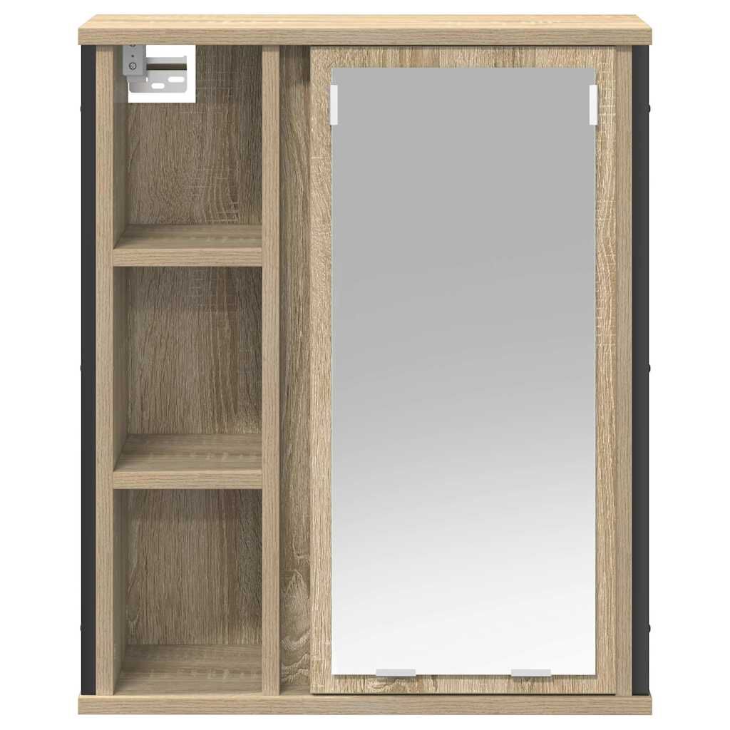 vidaXL Ντουλάπι Μπάνιου με Καθρέφτη Sonoma δρυς 50x21x60 εκ.
