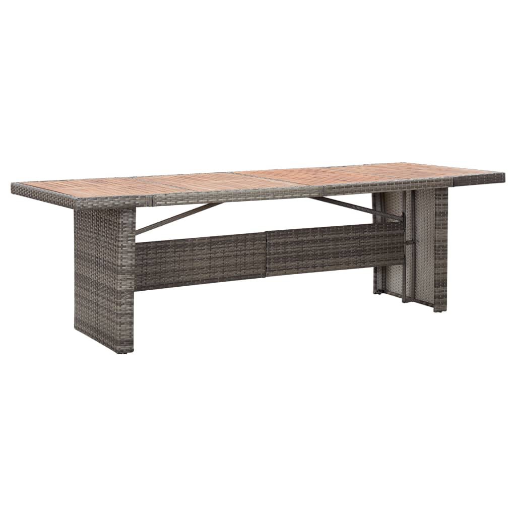 vidaXL Τραπέζι Κήπου 240x90x74 εκ. Συνθετικό Ρατάν/Μασίφ Ξύλο Ακακίας